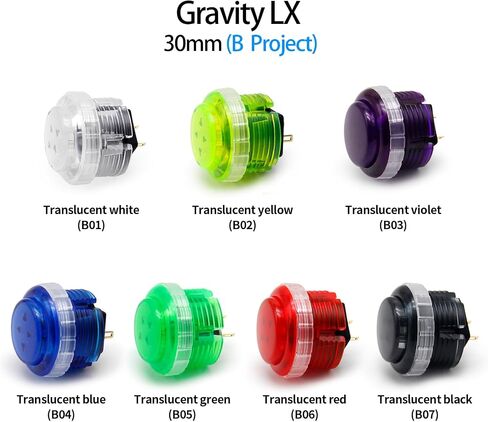 QANBA Gravity LX 30mm Mechanical Pushbutton switch Button Arcade Buttons DIY Kit (Boxed） (Translucent Blue B04) in Saudi Arabia