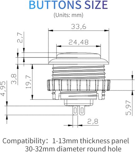 QANBA Gravity LX 30mm Mechanical Pushbutton switch Button Arcade Buttons DIY Kit (Boxed） (Translucent Blue B04) in Saudi Arabia