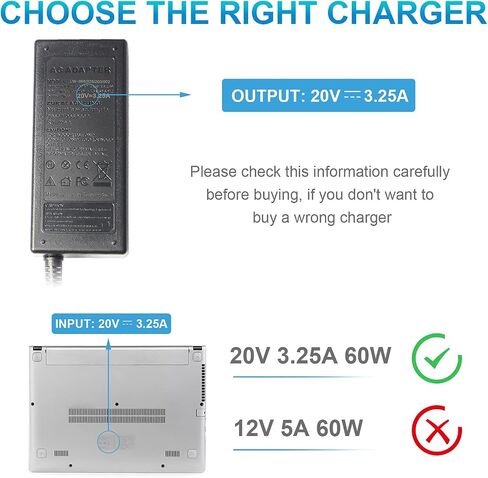 Tree.NB 20V 3.25A 65W محول تيار متردد للكمبيوتر المحمول برأس USB مستطيل لجهاز Lenovo Thinkpad T470 T470S T460 E531 E570 E560 L470 L460 L440 T440 T450 T540P X270 X250 X240 شاحن الكمبيوتر المحمول مع محول الطاقة in Saudi Arabia