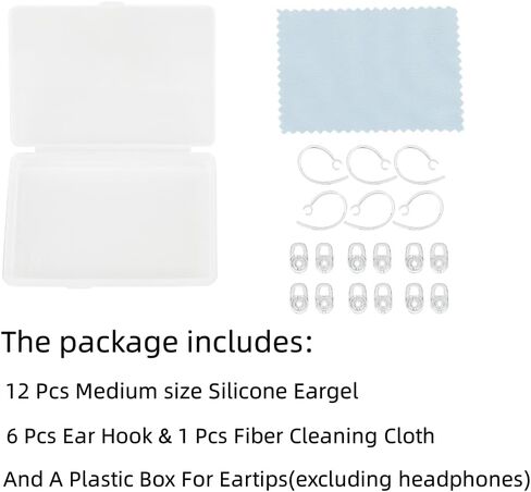 Replacement Ear Tips Earbuds Compatible with Plantronics M70 Wireless Headphones Soft Silicone Material 6 Pairs Earbud Tips Clear Ear Hooks Medium in Kuwait