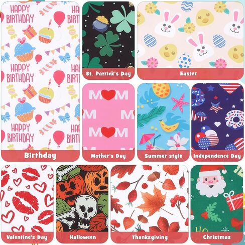 PAWCHIE Holiday Dog Bandanas 10 Packs - Pet Triangle Scarf Plaid Festival Style, Seasonal Bandanas Summer Mother's Day Dog Bandana Birthday Bandana for Small to Large Dogs Puppies Cats in Saudi Arabia