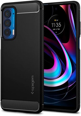 Spigen Rugged Armor مصمم لحافظة Motorola Edge (2021) (2021) - أسود مطفي in Saudi Arabia