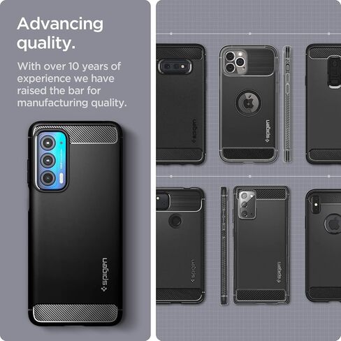 Spigen Rugged Armor مصمم لحافظة Motorola Edge (2021) (2021) - أسود مطفي in Saudi Arabia