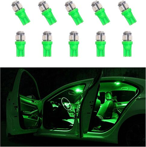 10 قطع لمبة إضاءة LED للسيارة، T10 5050 لمبة إضاءة LED للداخلية التلقائية، استبدال لمبة LED عالية السطوع للوحة القيادة وقبة خريطة لوحة ترخيص الباب (وردي أرجواني) in Saudi Arabia