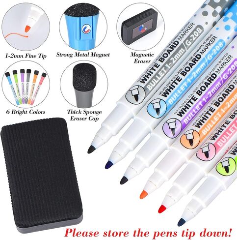 POPRUN Monthly Dry Erase Whiteboard Calendar & Family Weekly Chore Chart Set self Adhesive Stick on Non-Magnetic Stainless Fridge & Glass & Wall & Wooden (Any Smooth Surface), 16.5"×11" in Saudi Arabia