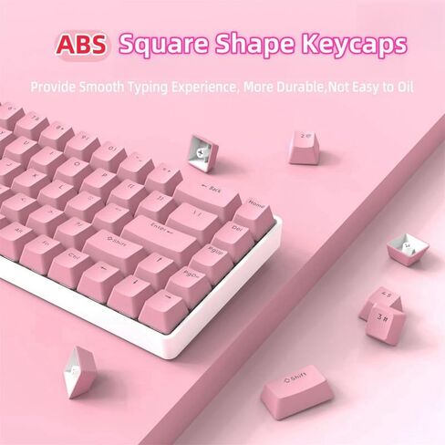 مجموعة أغطية مفاتيح وردية، غطاء مفاتيح ABS لملف OEM، أغطية مفاتيح مزدوجة لـ 60% 65% 80% 100% لوحة مفاتيح ميكانيكية Cherry Gateron MX Switches، 104 مفاتيح in Saudi Arabia