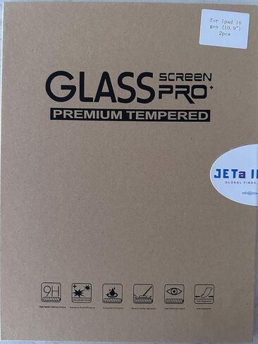 JETa-Imports واقي شاشة من الزجاج المقوى مكون من عبوتين لجهاز iPad الجيل العاشر 10.9 بوصة (موديلات 2022) - صلابة 9H، صديق للحافظة، مضاد للخدش، وحساس للمس. in Kuwait