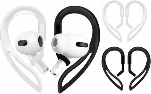 2 Pairs Ear Hooks Compatible with AirPods 3rd Generation [Multi-Dimensional Adjustable],AirPod Ear Hook for Running, Jogging, Cycling, Gym,Compatible with AirPods Pro AirPods 3 2 1 Gen,Black in Kuwait