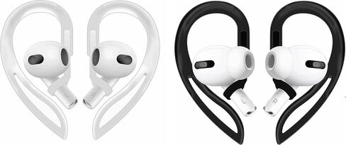 2 Pairs Ear Hooks Compatible with AirPods 3rd Generation [Multi-Dimensional Adjustable],AirPod Ear Hook for Running, Jogging, Cycling, Gym,Compatible with AirPods Pro AirPods 3 2 1 Gen,Black in Kuwait
