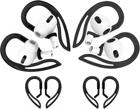 زوجان من خطافات الأذن المتوافقة مع AirPods الجيل الثالث [قابل للتعديل متعدد الأبعاد]، خطاف أذن AirPod للجري والركض وركوب الدراجات وصالة الألعاب الرياضية، متوافق مع AirPods Pro AirPods 3 2 1 Gen، أسود in Saudi Arabia