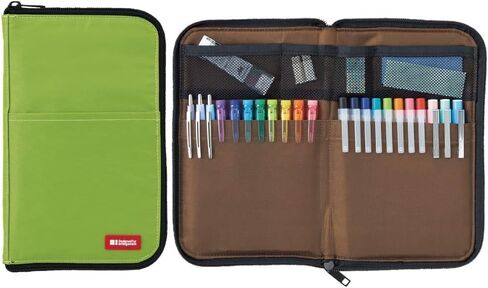 LIHITLAB LAB حقيبة قلم/قلم رفيعة، عريضة، 0.7 × 5.5 × 8.5 بوصة، أصفر أخضر (A7653-6) in Kuwait