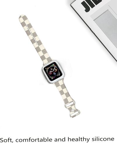 Sport Watch Bands Compatible with Apple Watch Band 38mm 40mm 41mm for Women Men, Adjustable Soft Silicone Replacement Smartwatch Wristband for iWatch Series 7 6 5 4 3 2 1 SE(d) in Saudi Arabia