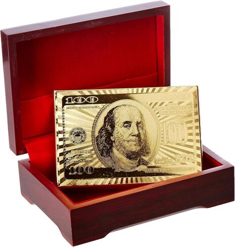 Luxurious 24K Gold Plated Playing Cards Case and Certificate with Wooden Gift Box | Make Your Magic Tricks More Luxurious & Creative Family & Friends in Saudi Arabia