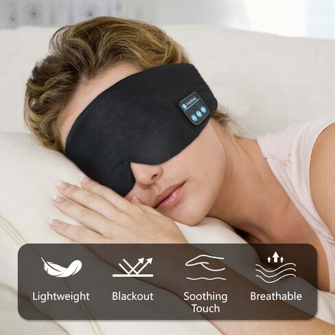 Sleep Headphones Bluetooth Sleep Mask Adjustable Wireless Earbuds Cotton Eye Mask for Sleeping/Travel/Airplane/Meditation/Night Shift,Side Sleeper Sleeping Mask (Grey 01) in Saudi Arabia