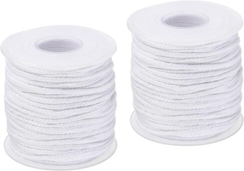 MECCANIXITY Braided Candle Wick Cotton 21 PLY 200 Ft Long 2mm Flat Wide for DIY, Pack of 2 in Saudi Arabia