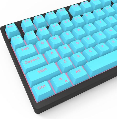 PBT Keycaps, Mechanical Keyboard Keycaps 60 Percent Purple 106 Keycap Set Custom Keycap Set, Shine Through Keycaps OEM Profile, Universal Compatiability for 100%, 75%, 65%, 60% Keyboard - Purple in Saudi Arabia