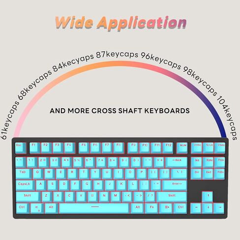 PBT Keycaps, Mechanical Keyboard Keycaps 60 Percent Purple 106 Keycap Set Custom Keycap Set, Shine Through Keycaps OEM Profile, Universal Compatiability for 100%, 75%, 65%, 60% Keyboard - Purple in Saudi Arabia