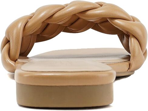 Soda BALL ~ Women Casual Open Square Toe Comfort Fashion puffy Braided Woven Slip on Flat Sandals in Kuwait