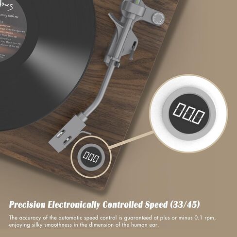 Record Player Turntable Built-in Phono Preamp, Vinyl Record Player with Adjustable Counterweight Magnetic Cartridge, Anti-Skate Control, Acrylic Platter, 33 or 45 RPM White in Saudi Arabia