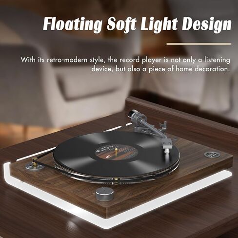 Record Player Turntable Built-in Phono Preamp, Vinyl Record Player with Adjustable Counterweight Magnetic Cartridge, Anti-Skate Control, Acrylic Platter, 33 or 45 RPM White in Saudi Arabia