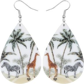 Acrylic Teardrop Zebra Earrings Horse Dangle Drop Charm Jewelry For Women Girls Nice Gift