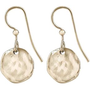 Spirit by Silver Forest Gold Tone Small Hammered Disc Dangling Earrings