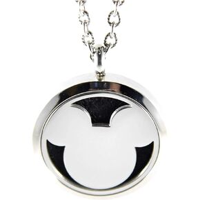 FIKA Mickey Mouse Aromatherapy Essential Oils Necklace Pendant Air Freshener Locket Pads Included