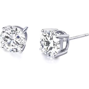 S.Leaf Cubic Zirconia Stud Earrings Studs Statement Earrings for Women Diamond Stud Earrings for Women Hypoallergenic Sterling Silver Flat Back Stud Earrings for Women