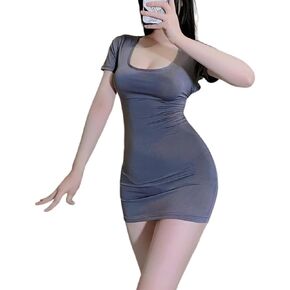 SINROYEE Women's Sexy Cheongsam Qipao Open Bust Bodycon Mini Pencil Dress Mandarin Collar Modern Party