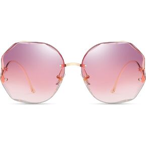 WOWSUN Y2K Sunglasses Rimless Gradient Womens Vintage Sunglasses
