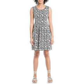 Max Studio Women's Printed Sleeveless Fit and Flare Dress