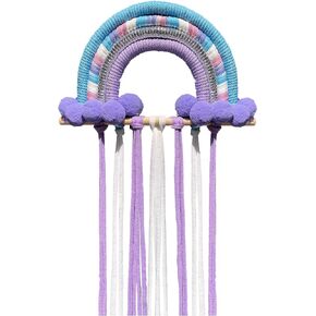 Boho Rainbow Bow Holder, Hair Clip Organizer Hairpins Hanger Rainbow Tassel Hair Bow Holder for Girls Hair Bows Hanging Jewelry Organizers