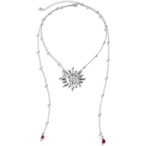 COLORFUL BLING Dainty Sun Choker Necklace for Women Girls Sunflower with Multicolor Crystal Pendant Necklace Minimalist Jewelry