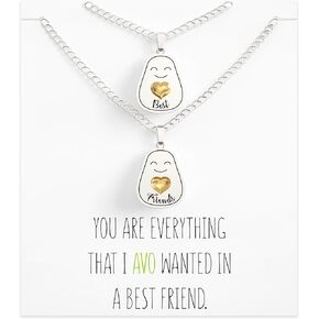 BFF Necklace for 2 – Avocado Best Friends Necklaces – Women/Girls/Teens Jewelry