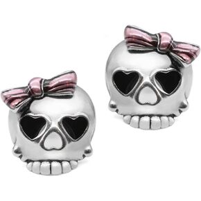 Controse Bejeweled Badass in Pink Skull Earrings