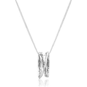 Dicksons The Serenity Prayer Double Mobius Ring Silver Plated Pendant Necklace - 18 inch Chain