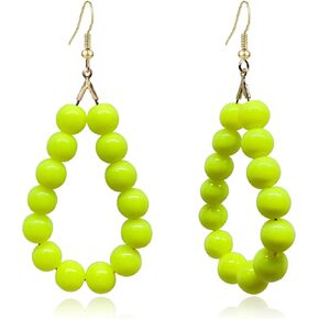 RofYof Beaded Earrings for Women Girls Bohemian Circle Bead Earrings Large Hoop Earrings Jewelry Gifts