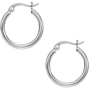 Michooyel S925 Silver Hoop Earrings Huggies Simple Essential Earrings for Men Women Fine Jewelry 16/18/20 mm