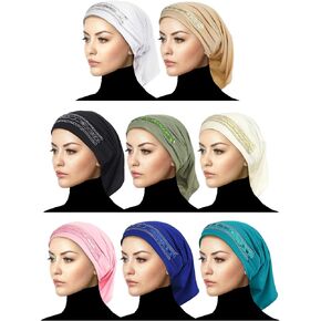 Luxor Underscarf Hijab Head Scarf Wrap Chemo Cap Hat for Cancer Patient Wholesale Set of 8 Colors