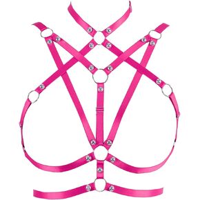 Women's Body Harness Bra Plus Size Hollow Bra Punk Gothic Halloween Carnival Party Dance Costume