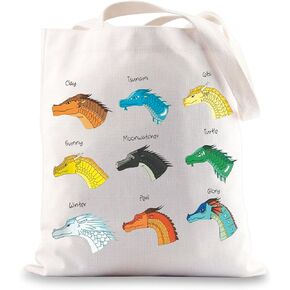G2TUP Wings Fire Novel Inspired Gift Bag Dragon Tote Bag Dragon Tribes For Dragon Lovers Darkstalker Shopping Bag