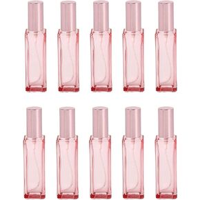 20ML Glass Perfume Bottles Empty Pink Spray Perfume Bottles with Rose Gold Lid Refillable Portable Empty Refillable Perfume Atomizer Vials Refillable Cosmetic Containers for Perfume Essential Oils
