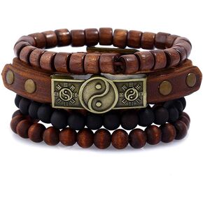 AGR8T جلد سوار للنساء الرجال، اليدوية جلد قابل للتعديل سوار التفاف حبل معصمه in Kuwait