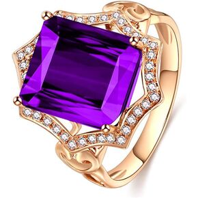 GW Fashion Women Ring Square Tourmaline Elegant Rings for Women Size in 6# to 10#