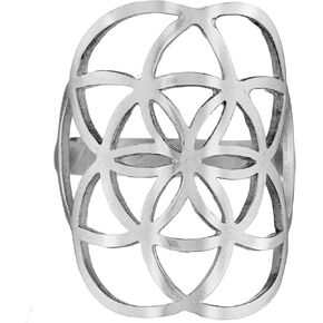 Classic Big Seed of Life Ring Sterling Silver 925 Sacred Geometry Flower of Life Yoga Jewelry