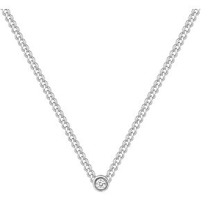 زهر وهوى الكوبي تشيكوسلوفاكيا قلادة سوليتير | سلسلة ربط مسطحة | مجموعة إطار واحد حجر زركونيا مكعب | 16.5 بوصة + 2 بوصة in Kuwait