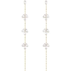 EleQueen Women's Cubic Zirconia Marquise/Leaf Vine/Rhombus Crystal Simulated Pear Chain Dangle Earrings for Wedding Party Prom