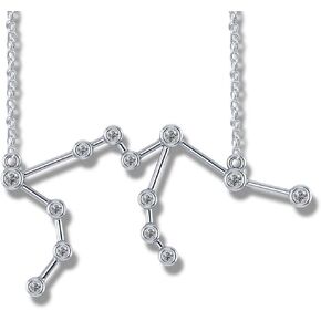 Pretty Jewels 1/5 Carat (ctw) Round White Diamond Zodiac Astrological Sign Pendant Necklace In 925 Sterling Silver Or 10k Gold with 18" Chain (H-I Color, I1-I2 Clarity, 0.20 Cttw)