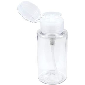 Beauticom Professional No Wording Labeled Push Down Liquid Pumping Empty Bottle Dispenser (7 oz, CLEAR)