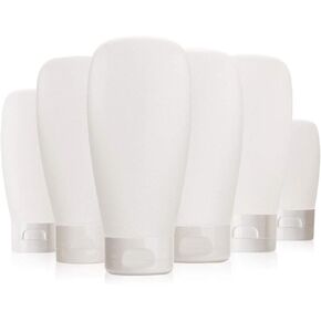 6Pcs 150ml/5oz Clear Plastic Empty Refillable Cosmetic Soft Tubes Squeeze Travel Bottle With Flip Cap Makeup Sample Container Dispenser for Facial Cleanser Shampoo Body Hand Lotion Shower Gel